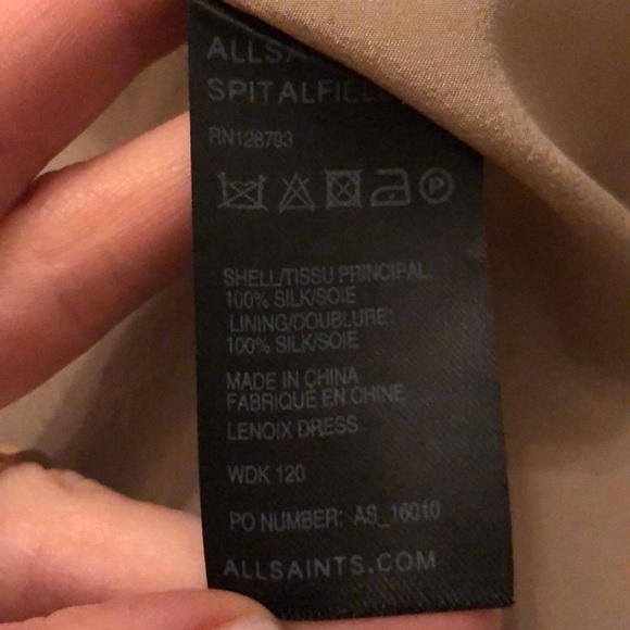 All saints Spitalfields 100% silk animal print drapery wrap sleeveless dress - Picture 7 of 8